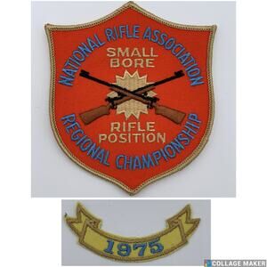 NRA Regional Championship Small Bore Rifle Position 1975 Patches Vintage